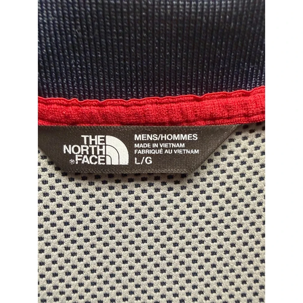 The North Face Mens Large Blue FlashDry Performance Polo Shirt Blue Red